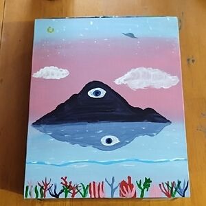 Bella Canvas Pink and Black Eye Mountain Painting